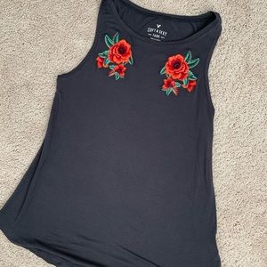 American Eagle Floral Embroidered Tank